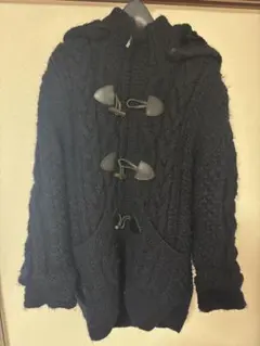 【LANVIN】 ネイビーケーブル編み ダッフルコート