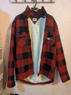 TOMMY JEANS フリースジャケット チェック 裏ボア