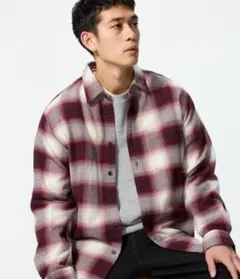 最終値下げ【新品未使用】XL フランネルチェックシャツ　ユニクロ　RED 赤