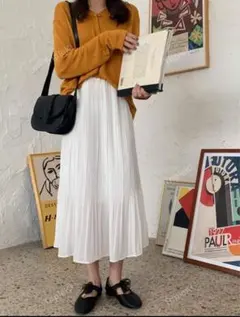 プリーツロングスカート　スカート　ロングスカート