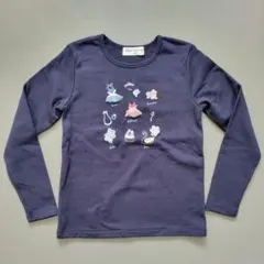 極美品☆む～のんのん トレーナー カットソー バレエ ネイビー 150