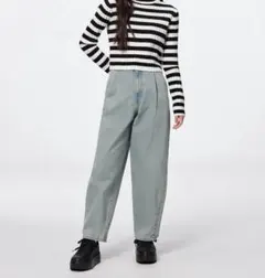 GU バレルレッグジーンズ　ブルー　M 150センチ