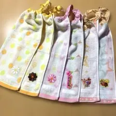 081.おりこうエプロン　おりこうタオル　タオルエプロン　6枚組　女の子　無撚糸