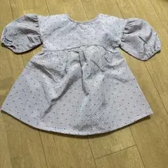 しまむら　softcheese ドット柄ワンピース　ピンク　90