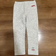 moujonjon グレー レギンスパンツ さくらんぼ刺繍