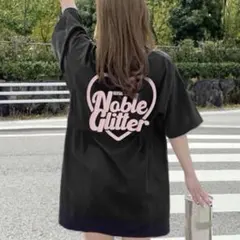 GRL グレイル 発泡ハートロゴビッグTシャツ ブラック ピンク pm289