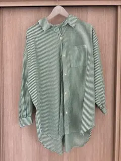 ストライプシャツ 緑