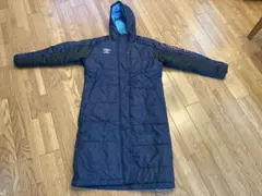 Umbro フード付きネイビー長ベンチコート