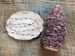 完売！№.Y129 手染め糸 リボンラッセルヤーン 変わり糸  ファンシーヤーン