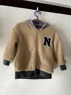 フリースジャケット 95cm ベージュ N刺繍