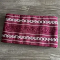 着物の帯⭐︎赤紫色 幾何学模様