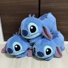 ディズニー　スティッチ　寝そべりなでなでしてね　超BIGぬいぐるみ　3個
