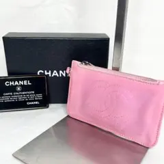 CHANEL シャネル コインケース 小銭入れ ココマーク ピンク シルバー