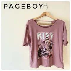 良品‼PAGE BOY　レディース半袖　ロックTシャツ　KISS　綿100％　М