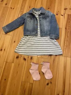 【値下げ】Baby GAP ジージャン×ワンピースセット　靴下付！