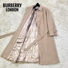 バーバリーロンドン　チェック柄　高品質　アンゴラ　ウール　Aライン　ロングコート