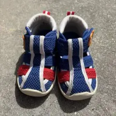 ミキハウス　キッズサンダル ネイビー/レッド メッシュ