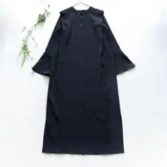 【極美品】アニュアンス　洗える　前後2way ベルスリーブ ロングワンピース