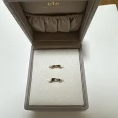 ete エテ ウォーターマーク フープピアス クリア ポスト k18 美品
