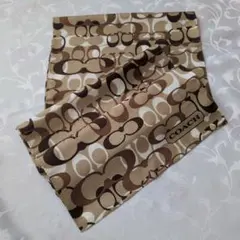 【未使用品】COACH シグネチャー柄 スカーフ ベージュ ブラウン