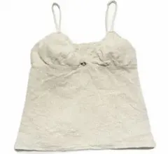 アイボリー 花柄刺繍 キャミソール