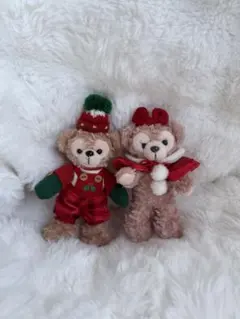 「限定商品」ダッフィー シェリーメイ ぬいぐるみバッチ クリスマス