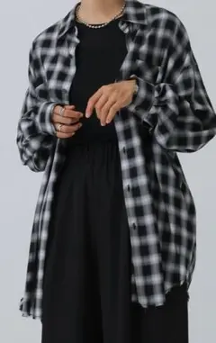 LEPSIM フリンジチェックシャツ