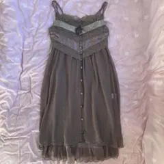 当時物 ぽんぽん重ね着ワンピ 森ガールy2kフェアリーグランジ平成ギャル姫レース