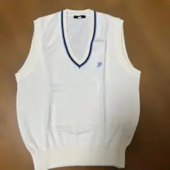 ホワイト Vネックスクールベスト