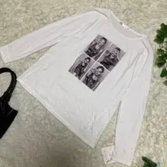 新品未使用　MICELLE LASTIN 長袖Tシャツ　白　プリント　38 M