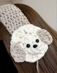 イヤーマフ　耳あて　犬　ハンドメイド　編み物　y2k