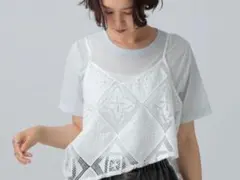 パッチワークレースキャミブラウス　ホワイト　レプシィムのサムネイル