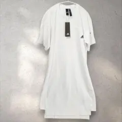 チ*マ様 新品【 adidas 】 アディダス ランダム裾ロングワンピース ホワのサムネイル