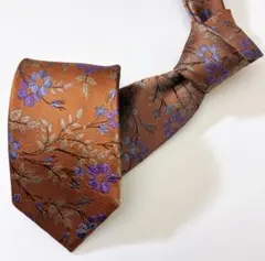 現行 ポールスミス ネクタイ タイ シルク フローラル 花柄 オレンジ 総柄