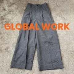 チェックワイドパンツ　GLOBAL WORK グローバルワーク　千鳥格子チェック