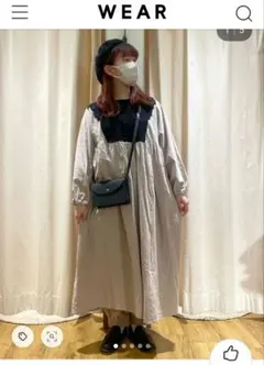 Samansa Mos2♡未使用♡長袖配色レースワンピース♡ベージュ♡