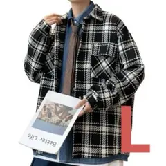 チェック柄 長袖シャツ 春服 メンズ L