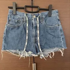 Levi's 501デニムショートパンツ フリンジヘム　W26