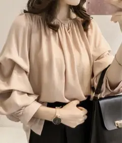 オフショルダーブラウスボリューム袖Ｌサイズ