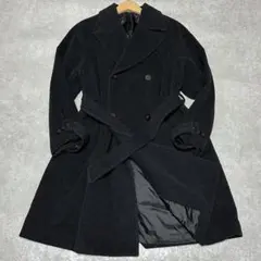 美品 美シルエット ニューヨーカー アンゴラ混 ロングコート 高級 9号 L位