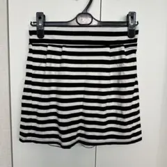 NICE CLAUPナイスクラップボーダー柄ミニスカート黒×白ブラック