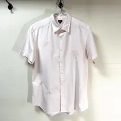 ポールスミス　半袖シャツ　サイズＬ　薄ピンク 刺繍入り