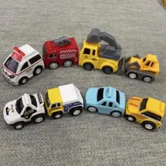 8台セット 働く車 ミニカー まとめ売り まとめ プルバックカー 車