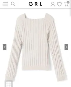 スクエアネック2wayワイドリブニットトップス[k8536v] Mサイズ