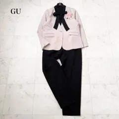 新品あり❤️XL GU セットアップ　ボウタイブラウス　ジャケット　パンツ　黒