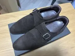 ROCKPORT スエード シングルモンクストラップシューズ ダークブラウン 