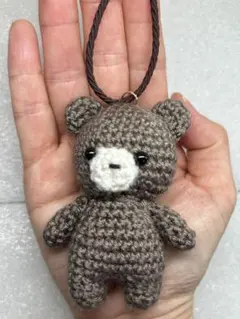くまのあみぐるみキーホルダー シンプル ハンドメイド