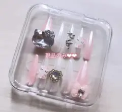 ミラーネイル ロング リボン キティ ハート 現品のみ 10本セット