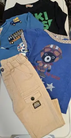 ミキハウス　MIKI HOUSE　チノパン　Tシャツ　セット　90 のりもの