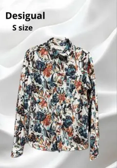 Desigual デシグアル 総柄シャツ S 花柄 アート柄 長袖 古着　個性的